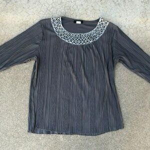 ALMO VTG Pleated Business Casual Top Blouse Shirt​​​​​​